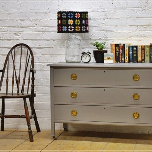 vintage chest of drawers on castors greyish retro wash stand DELIVERY