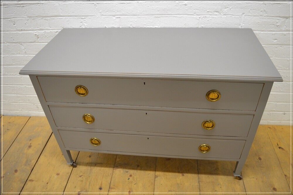 vintage chest of drawers on castors greyish retro wash stand DELIVERY