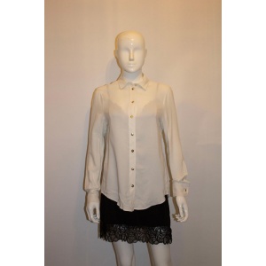 Vintage Joseph White Ribbed Silk Shirt