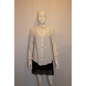 Vintage Joseph White Ribbed Silk Shirt