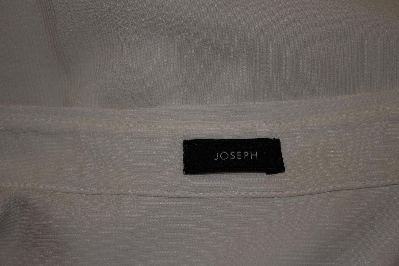 Vintage Joseph White Ribbed Silk Shirt