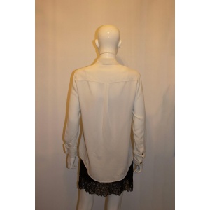 Vintage Joseph White Ribbed Silk Shirt