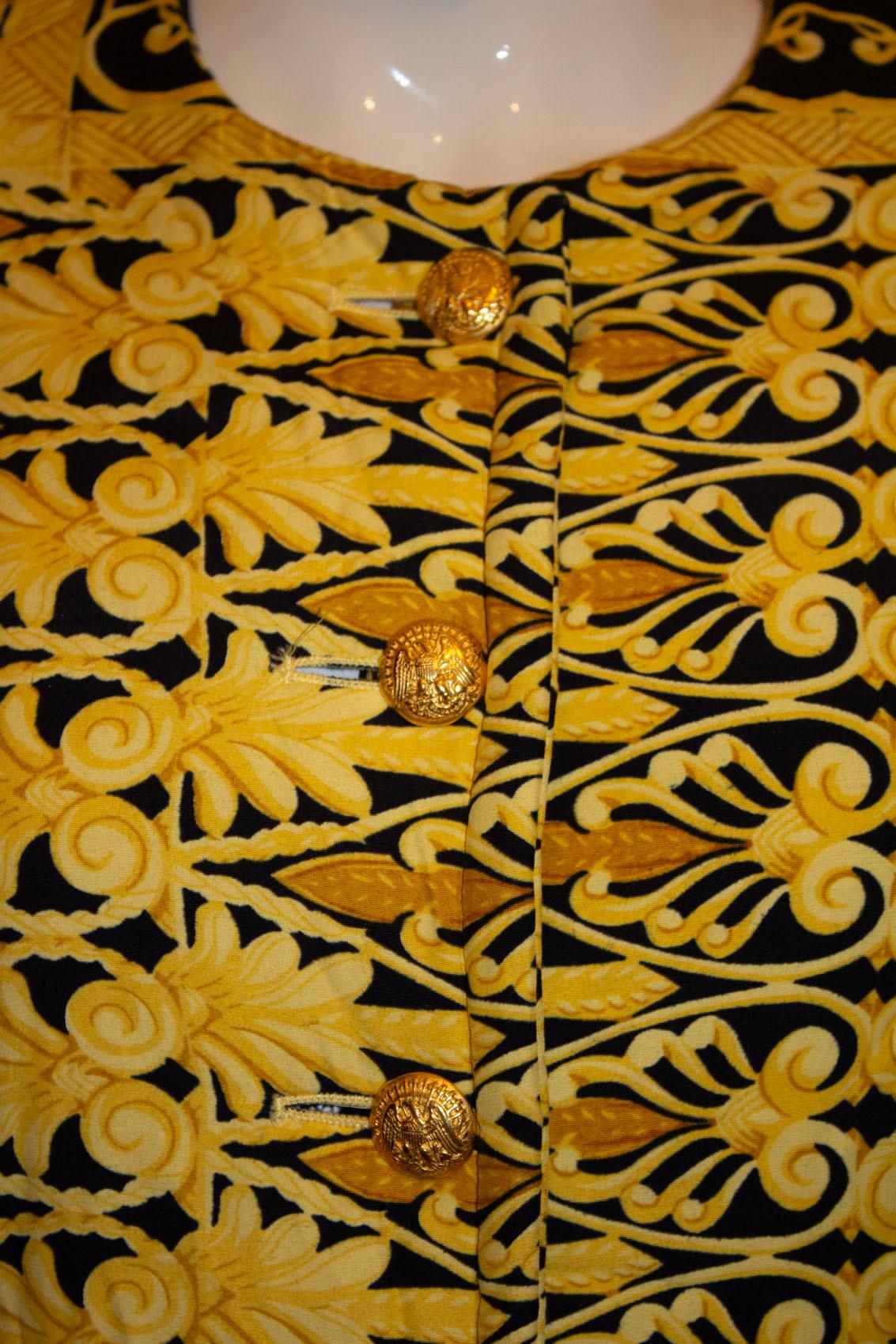 Vintage Mondi , Yellow and Black Versace style Jacket