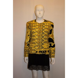Vintage Mondi , Yellow and Black Versace style Jacket
