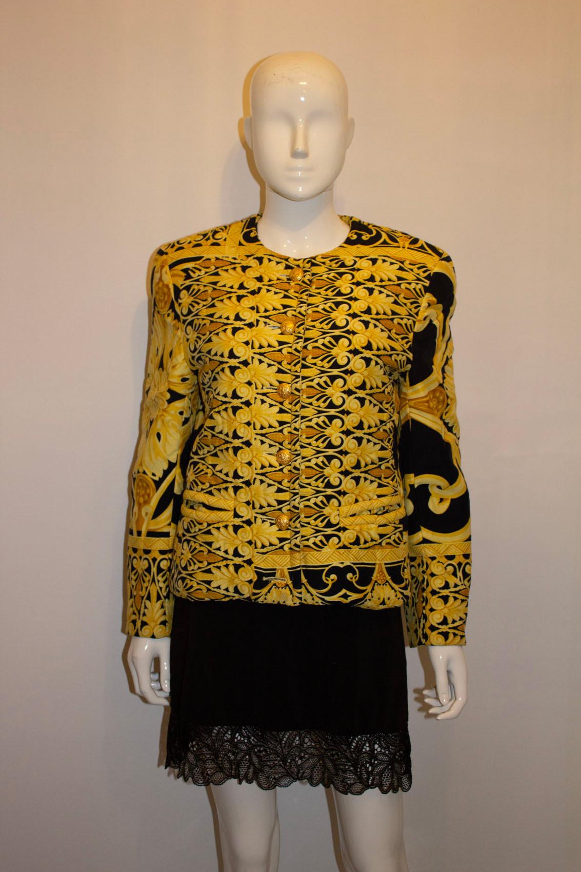 Vintage Mondi , Yellow and Black Versace style Jacket