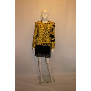 Vintage Mondi , Yellow and Black Versace style Jacket