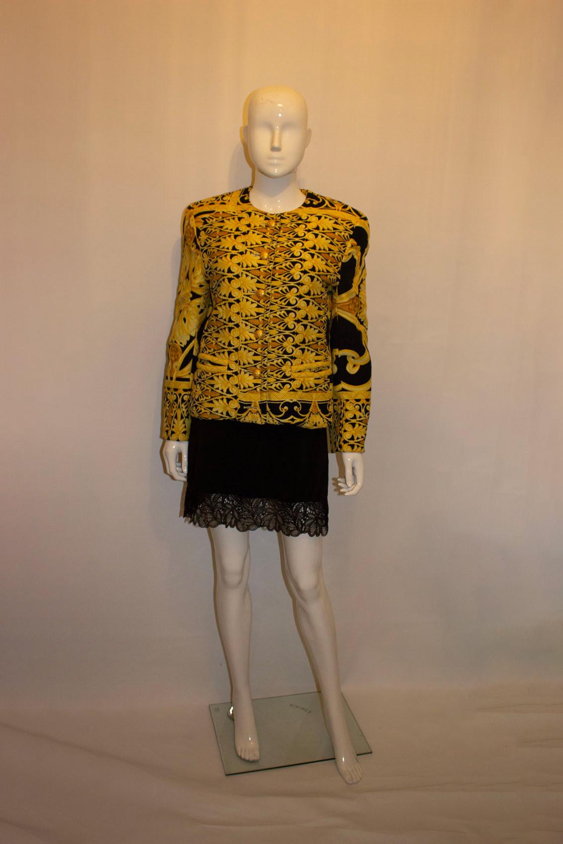 Vintage Mondi , Yellow and Black Versace style Jacket