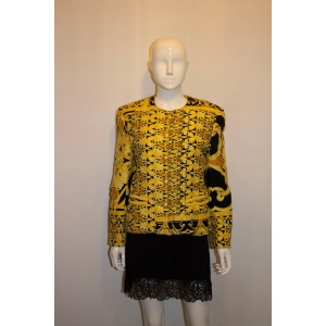 Vintage Mondi , Yellow and Black Versace style Jacket