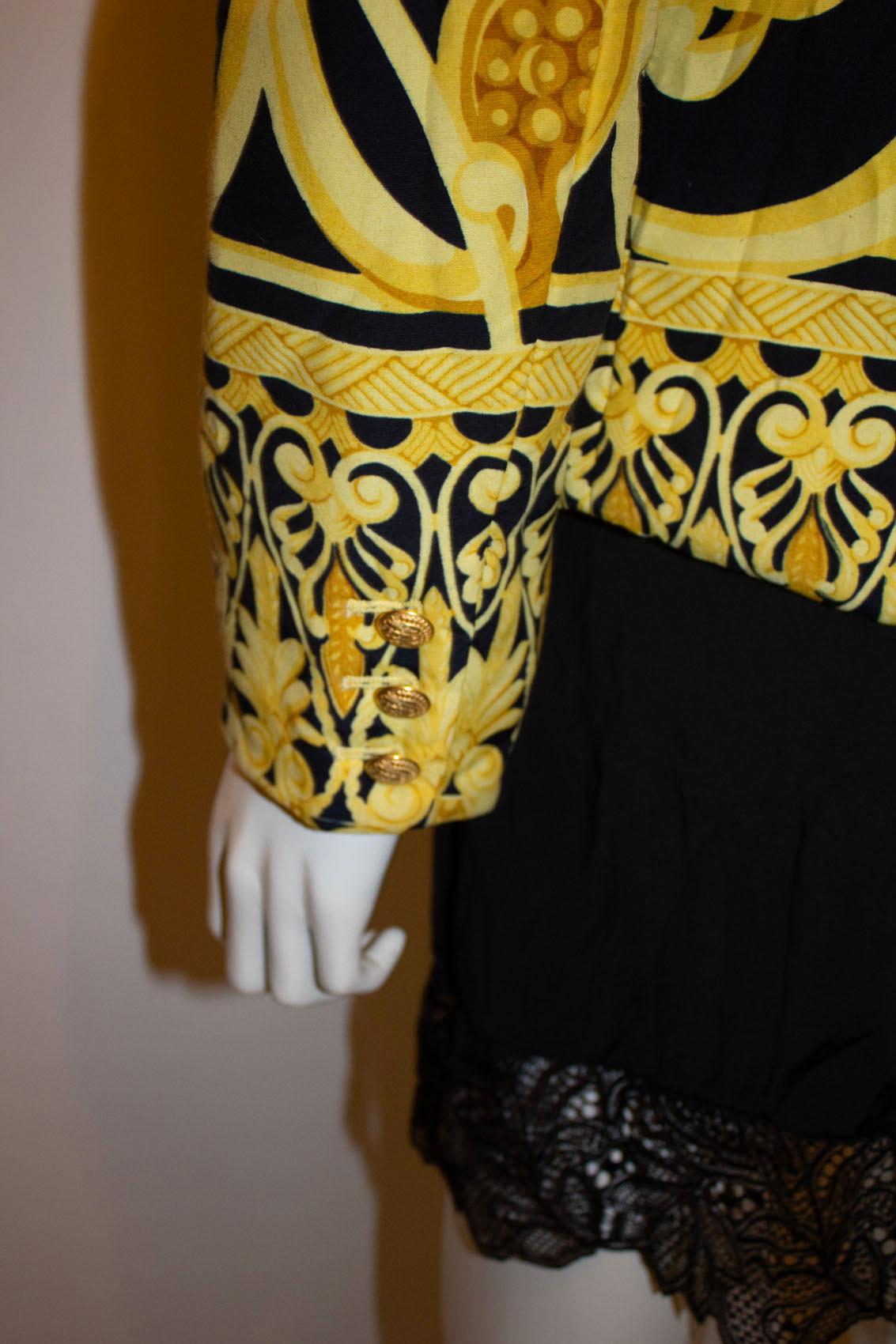 Vintage Mondi , Yellow and Black Versace style Jacket