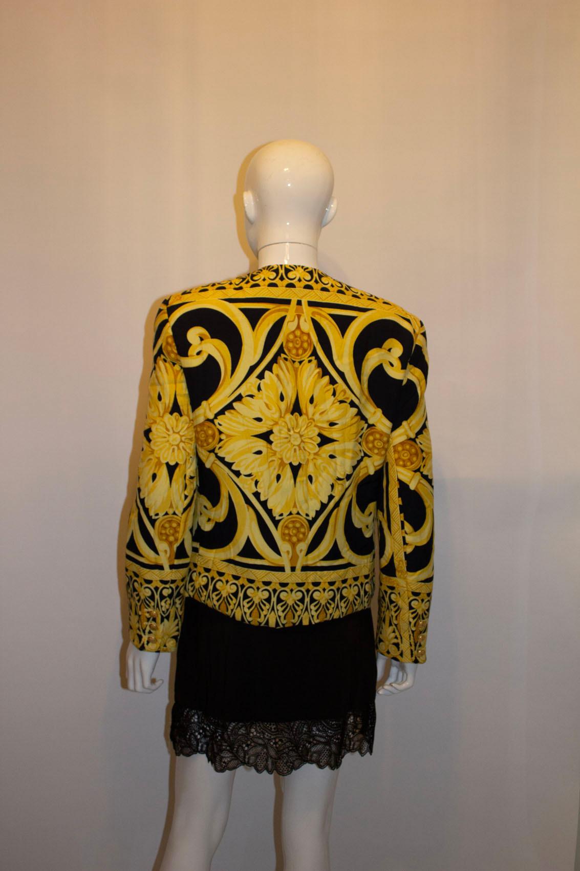 Vintage Mondi , Yellow and Black Versace style Jacket