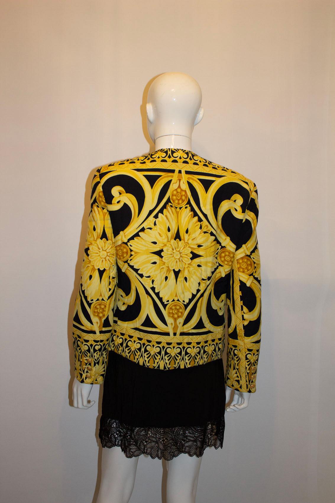 Vintage Mondi , Yellow and Black Versace style Jacket