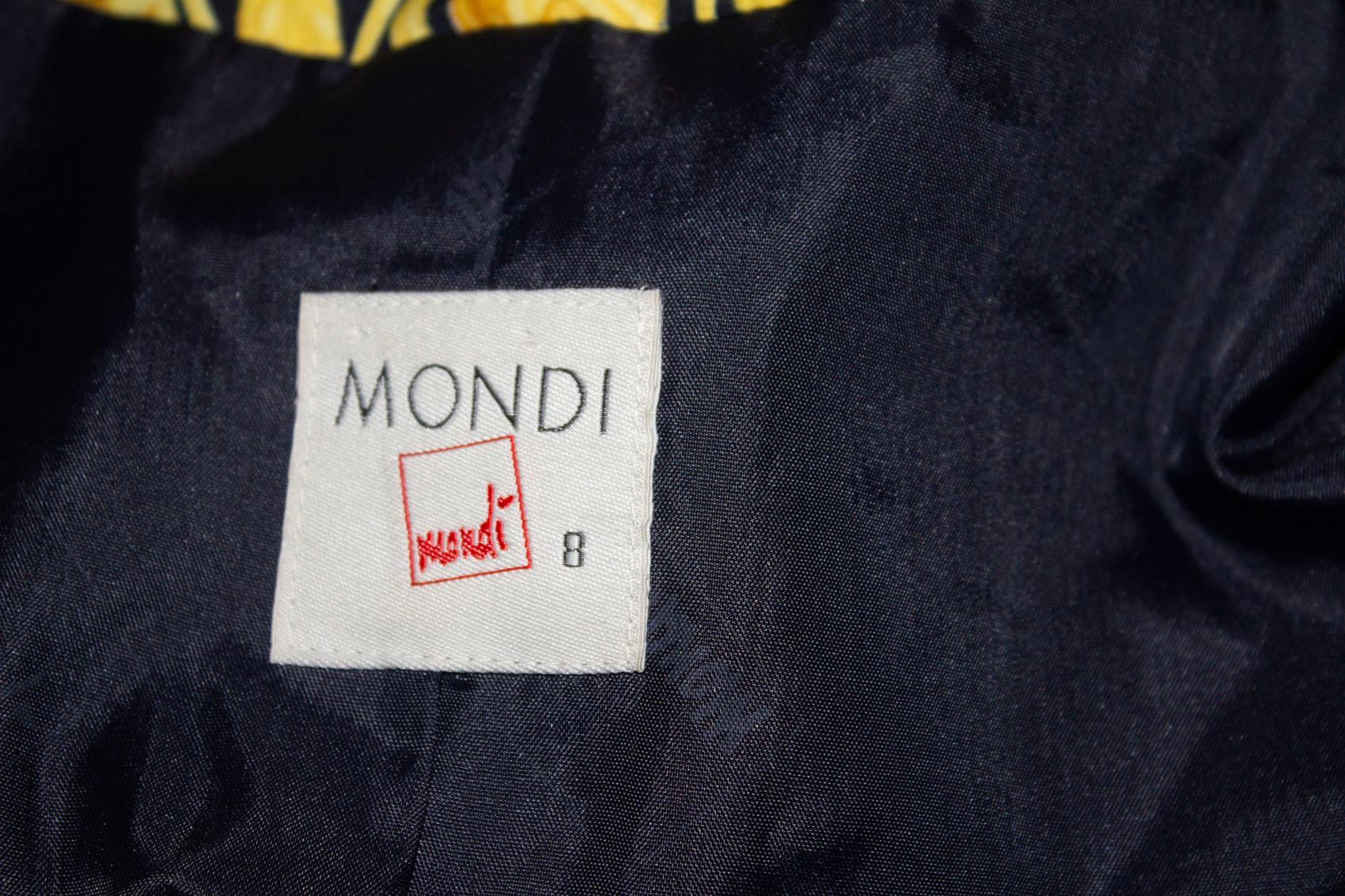 Vintage Mondi , Yellow and Black Versace style Jacket