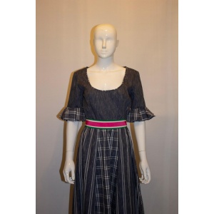 Vintage Netti Vogue Blue Stripe Summer Gown
