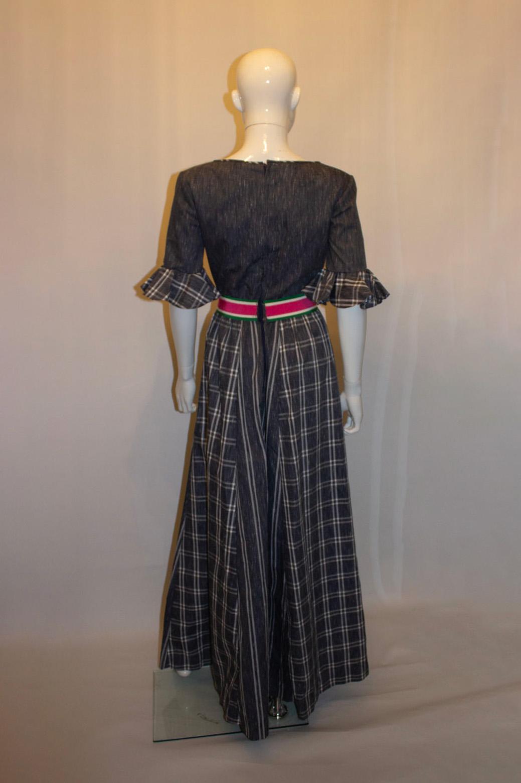 Vintage Netti Vogue Blue Stripe Summer Gown