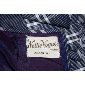 Vintage Netti Vogue Blue Stripe Summer Gown
