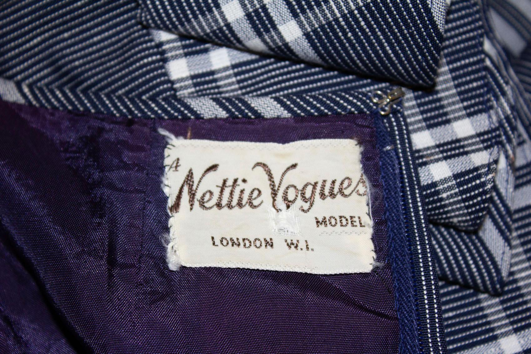 Vintage Netti Vogue Blue Stripe Summer Gown