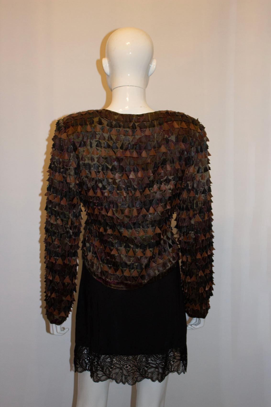 Vintage Silk and Leather Jacket by Blank London