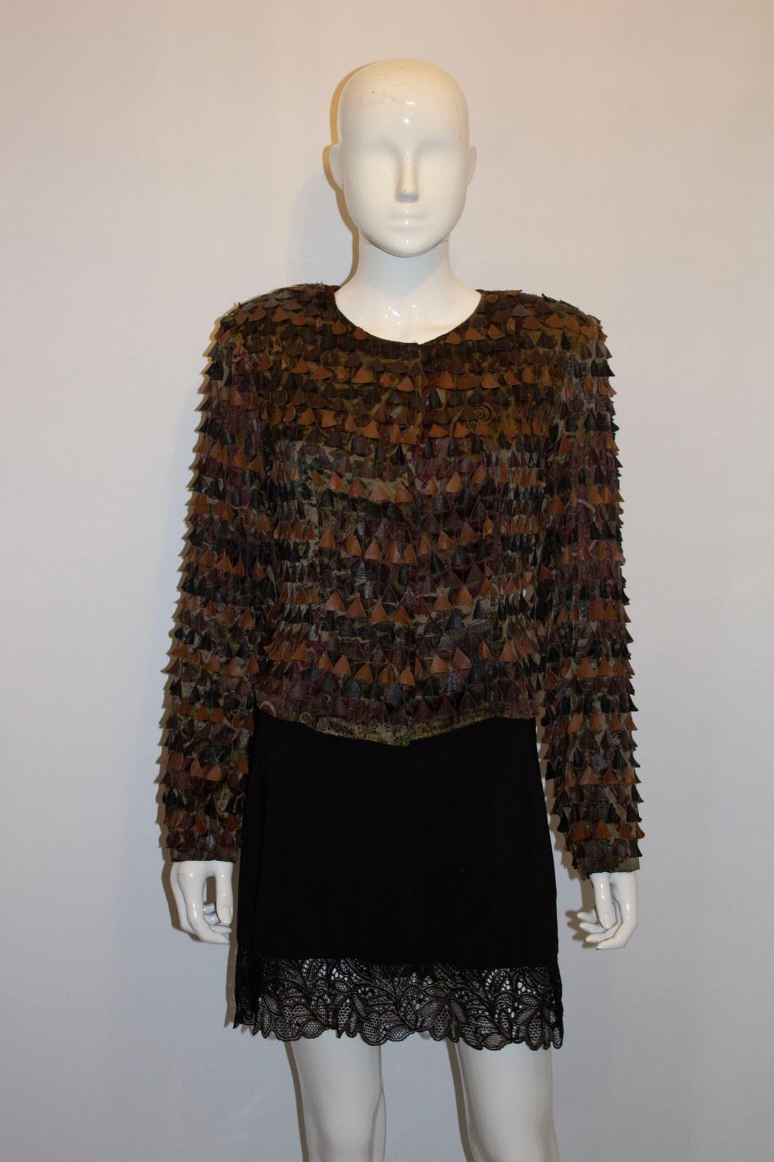 Vintage Silk and Leather Jacket by Blank London