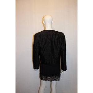 Vintage Vogue Paris Original Black Silk Evening Jacket