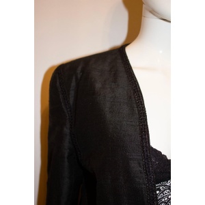 Vintage Vogue Paris Original Black Silk Evening Jacket