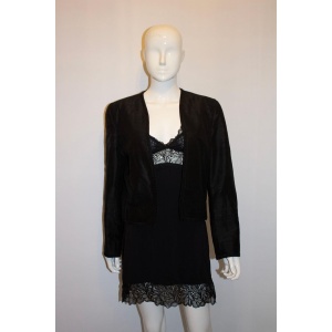 Vintage Vogue Paris Original Black Silk Evening Jacket