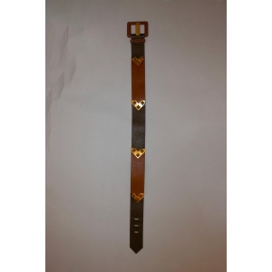 Vintage Yves Saint Laurent Olive and Brown Leather Belt