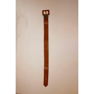 Vintage Yves Saint Laurent Olive and Brown Leather Belt