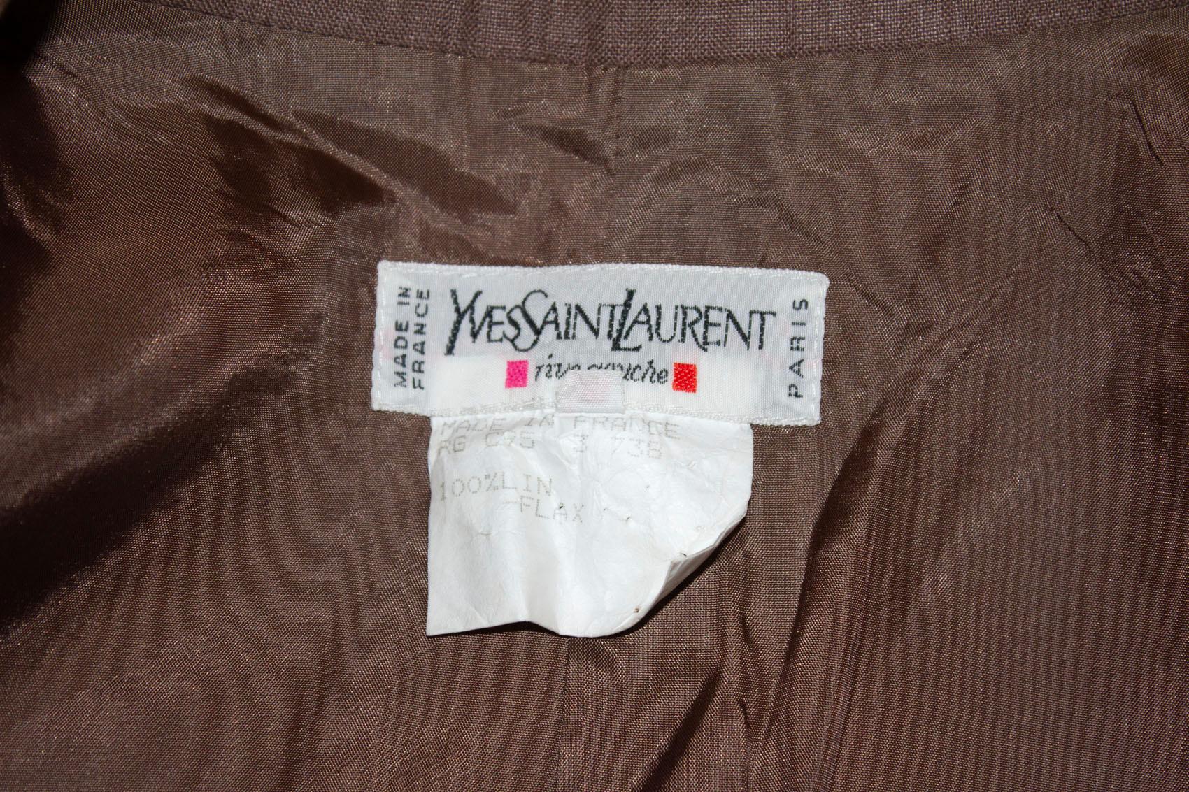 Vintage Yves Saint Laurent Rive Gauche Linen Jacket