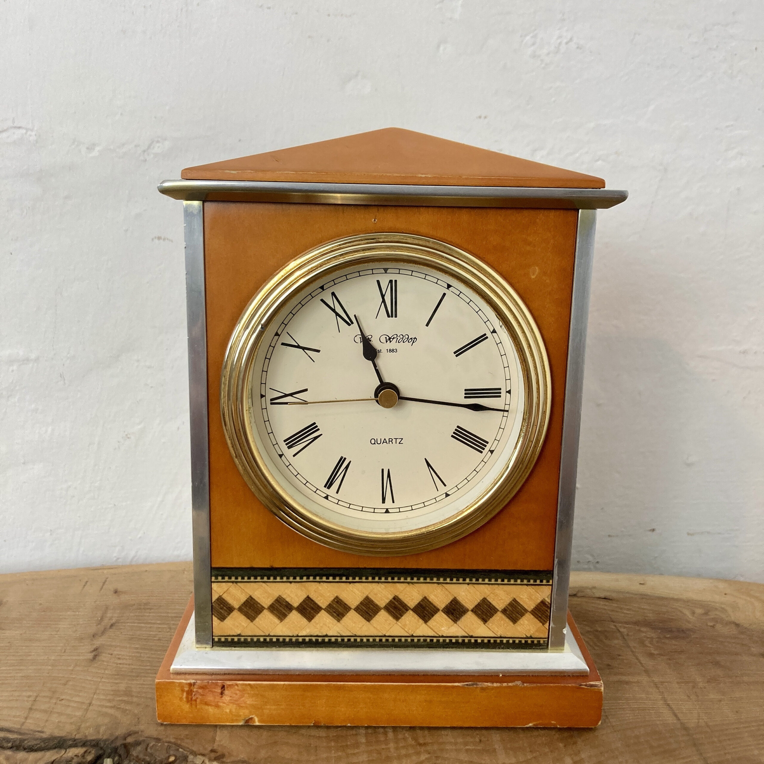 William Widdop est 1883 vintage art deco mantle clock, stylish retro quartz timepiece, home decor