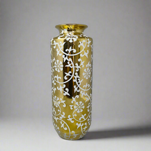 1960s Astonishing Gold Vase in Sesto Fiorentino Ceramic. Made In Italy