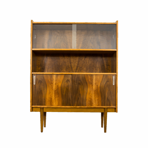 Walnut Display Cabinet, Bytomskie Fabryki Mebli, Poland, 1960's