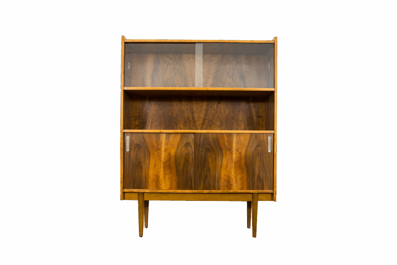 Walnut Display Cabinet, Bytomskie Fabryki Mebli, Poland, 1960's