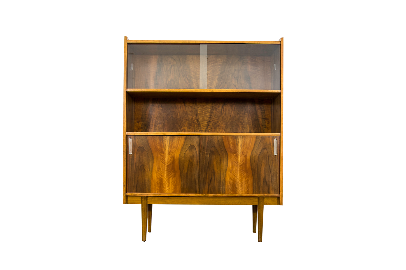 Walnut Display Cabinet, Bytomskie Fabryki Mebli, Poland, 1960's