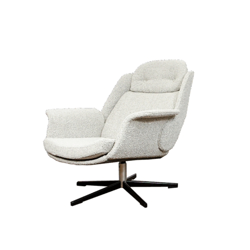 Swivel Chair "B7041" by Radomsko In Bouclé, Poland, 1970's