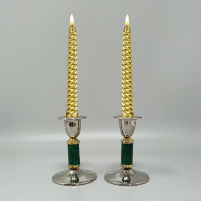 1960s Gorgeous Pair of Green Candle Holders. Made in France - Image 2