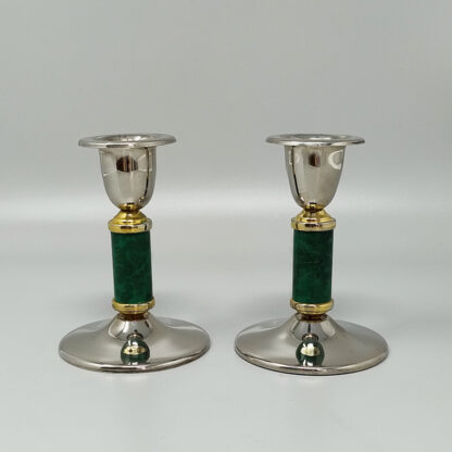 1960s Gorgeous Pair of Green Candle Holders. Made in France - Image 3