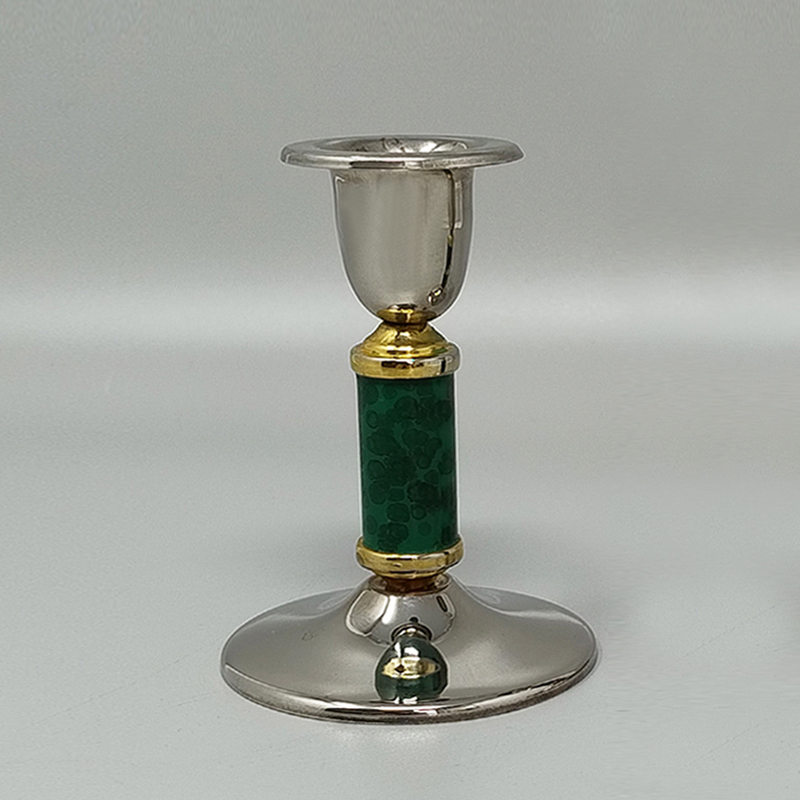 1960s Gorgeous Pair of Green Candle Holders. Made in France