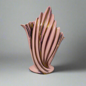 1960s Pink and Gold Vase by SICAS Limited Edition. Made In Italy