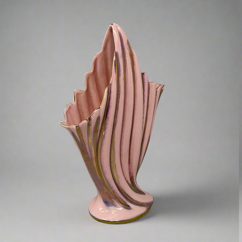 1960s Pink and Gold Vase by SICAS Limited Edition. Made In Italy