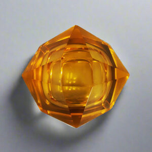 1960s Stunning Ochre Ashtray or Catchall By Flavio Poli for Seguso. Made in Italy