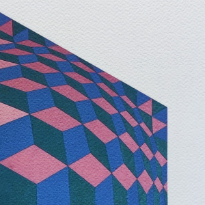 1970s Original Gorgeous Victor Vasarely Op Art Limited Edition Lithograph