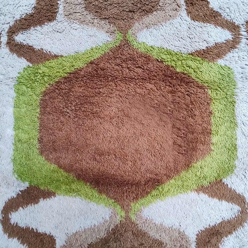 1970s space age rug, Pure wool made in Italy