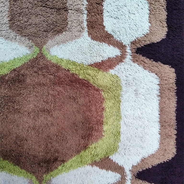 1970s space age rug, Pure wool made in Italy - Image 5