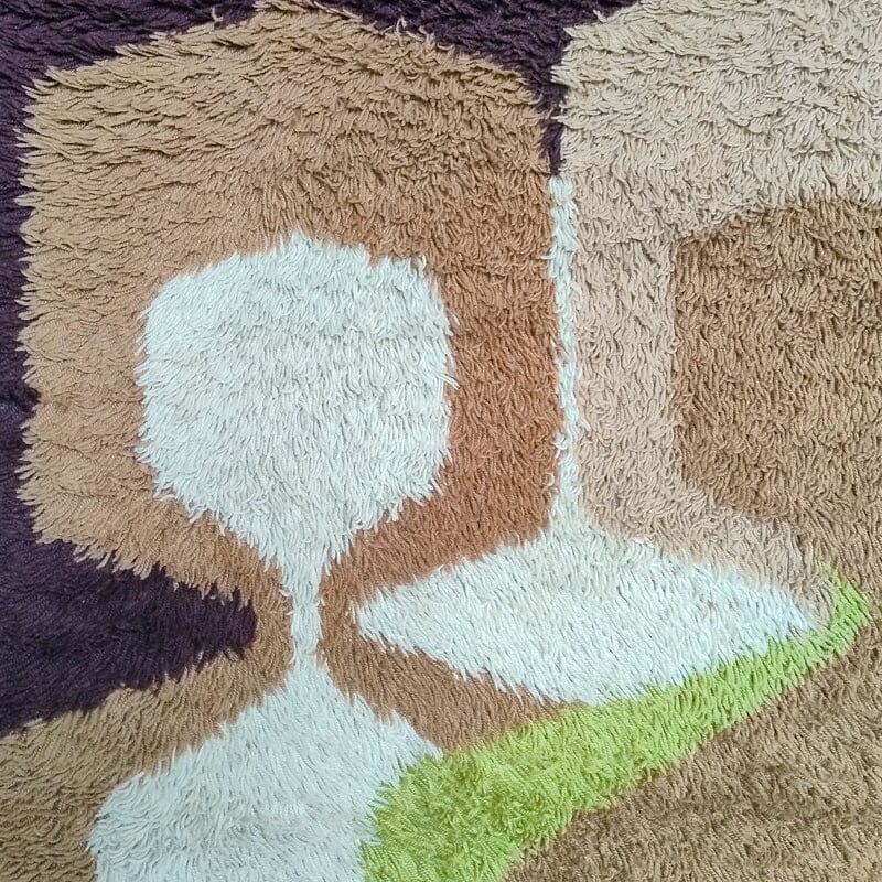 1970s space age rug, Pure wool made in Italy