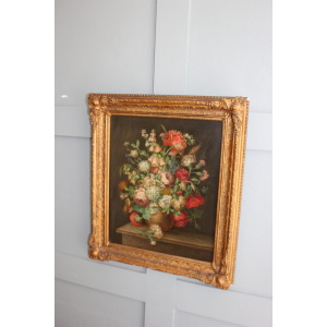 19th Century Floral Still Life With Fox Gloves And Honeysuckle