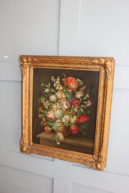 19th Century Floral Still Life With Fox Gloves And Honeysuckle - Image 3