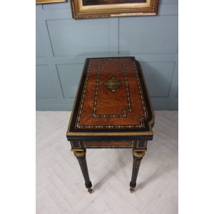 19th century French Napoleon III inlaid card table