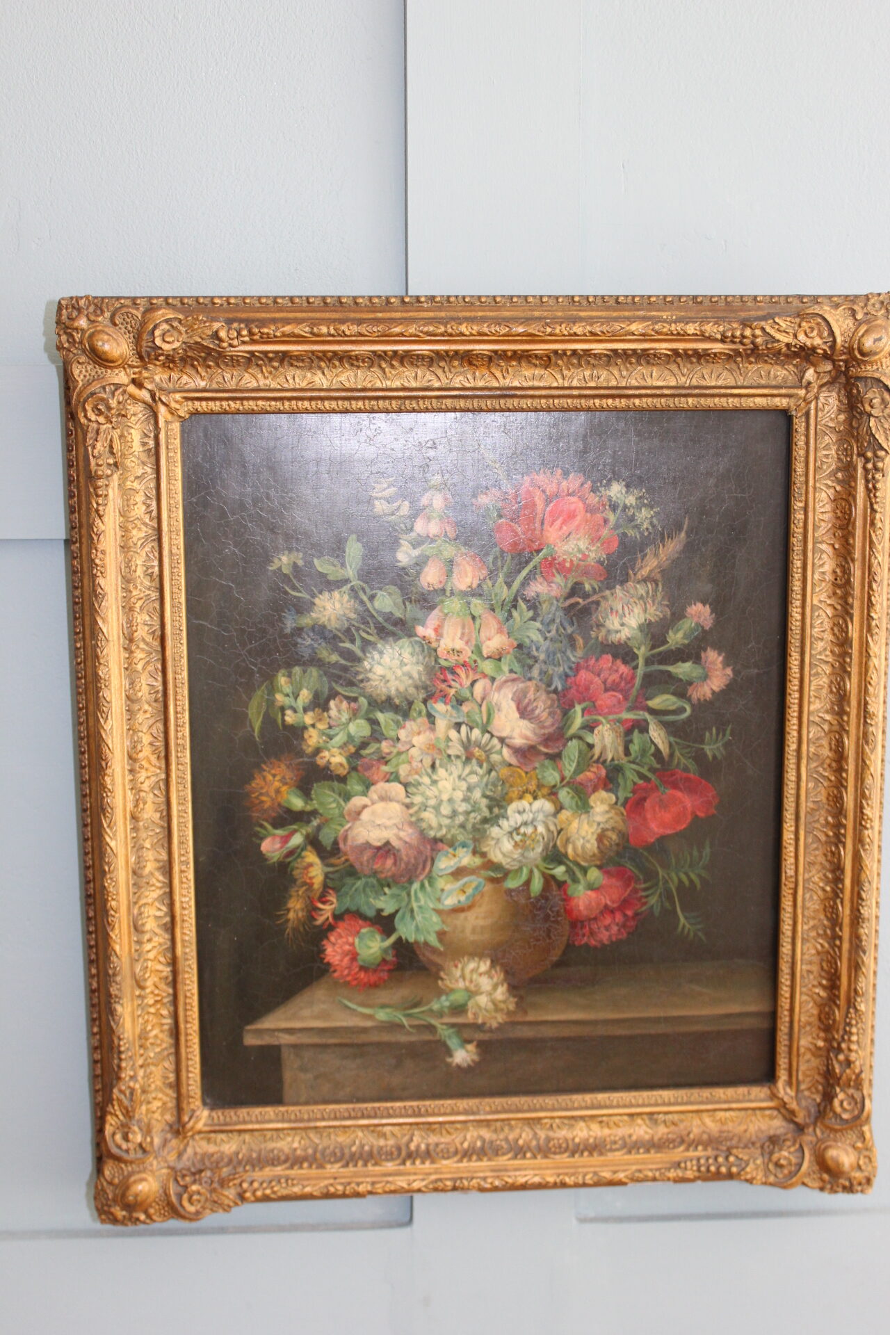 19th Century Floral Still Life With Fox Gloves And Honeysuckle