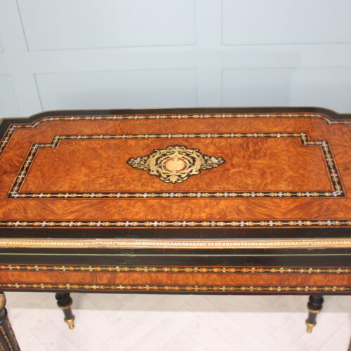 19th century French Napoleon III inlaid card table