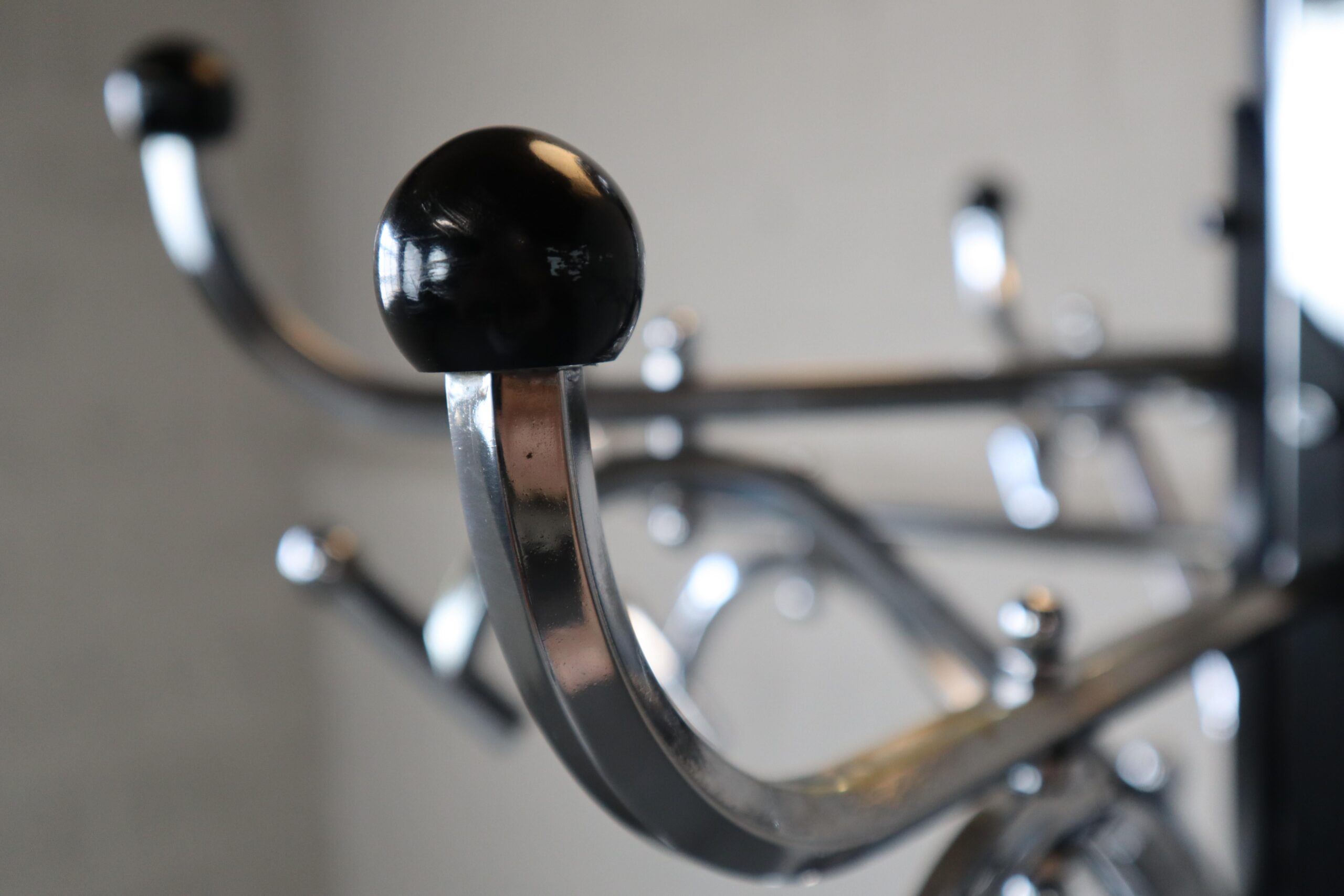 Large Art Deco chromed coat rack/floor lamp, early 20th century